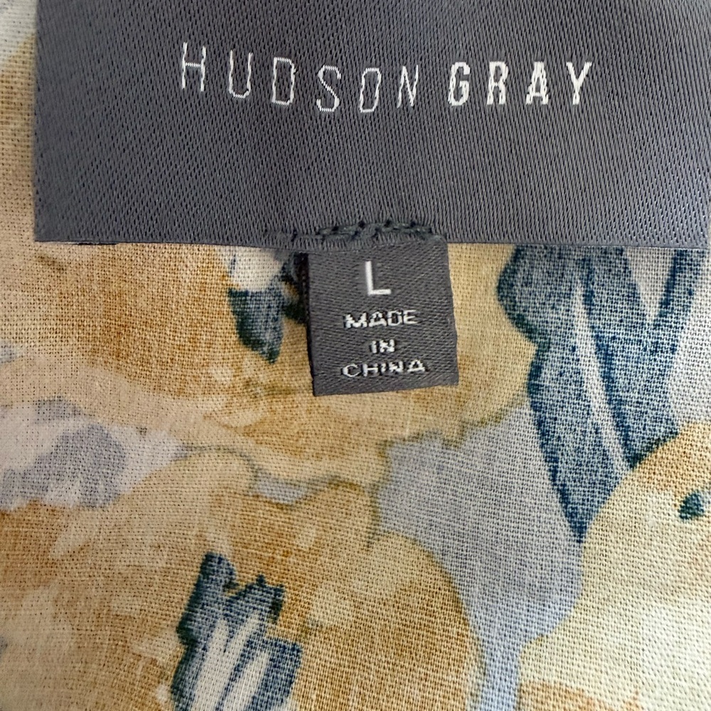Hudson Gray Floral Print Dress Size Large Ruffle Ric Rac Trim - Picture 6 of 6